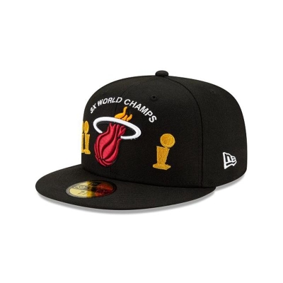 Miami Heat Gorra | New Era NBA Championship Trophy 59fifty Fitted Cap Mexico - Negros